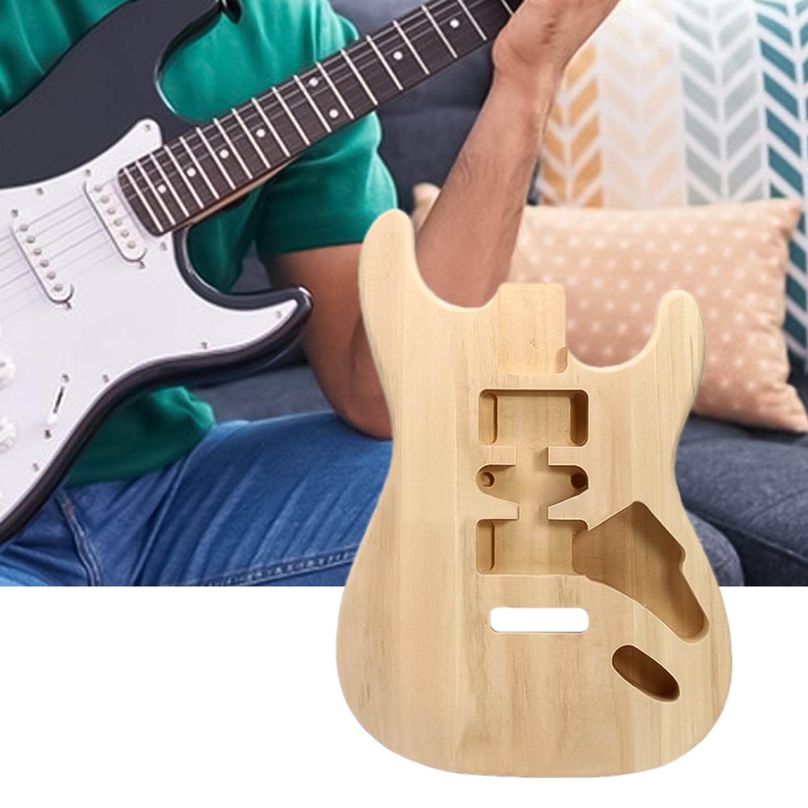Corpo Per Chitarra A Barile Strumento Musicale per la Costruzione Manuale | Parte Grezza Non Finita Per Laboratorio Studio Aula Principianti Professionisti Musicisti Hobbisti
