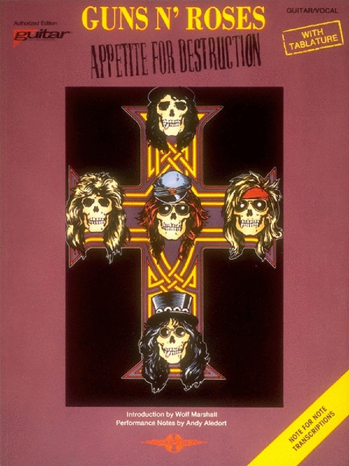 Guns N' Roses: Appetite for Destruction by Cherry Lane Music Company 1988 Pb