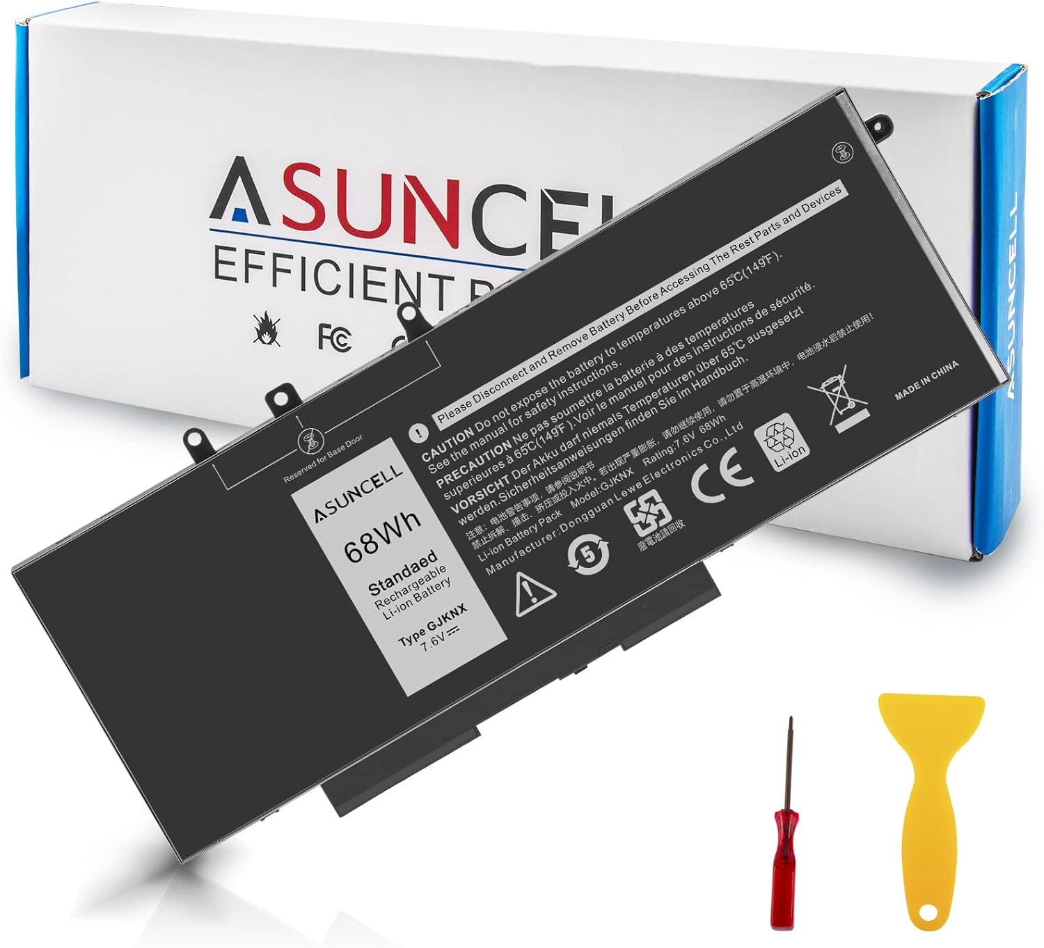 GJKNX 68WH 7.6V Battery Replacement For Dell Latitude 5480 5580 5490 5491 5580 5590 5591 5280 5288 5488 5491 5495 E5480 E5580 E5490 E5590 Precision 3520 3530 Series GD1JP 0GD1JP DY9NT 5YHR4 451-BBZG