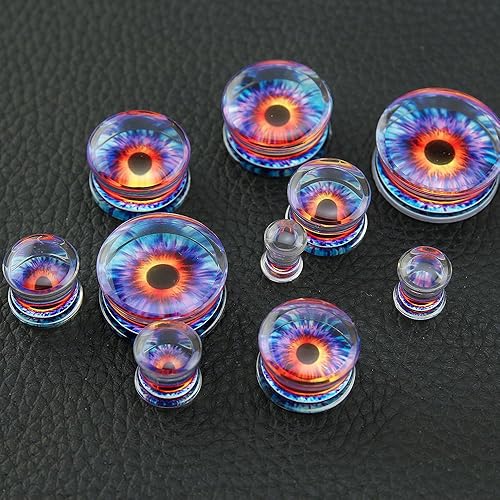 Miniatura 4 de ZS Acrílico Transparente Púrpura Globo Ocular Moda Tapones para Oídos Túnel Expansor Calibres Piercing