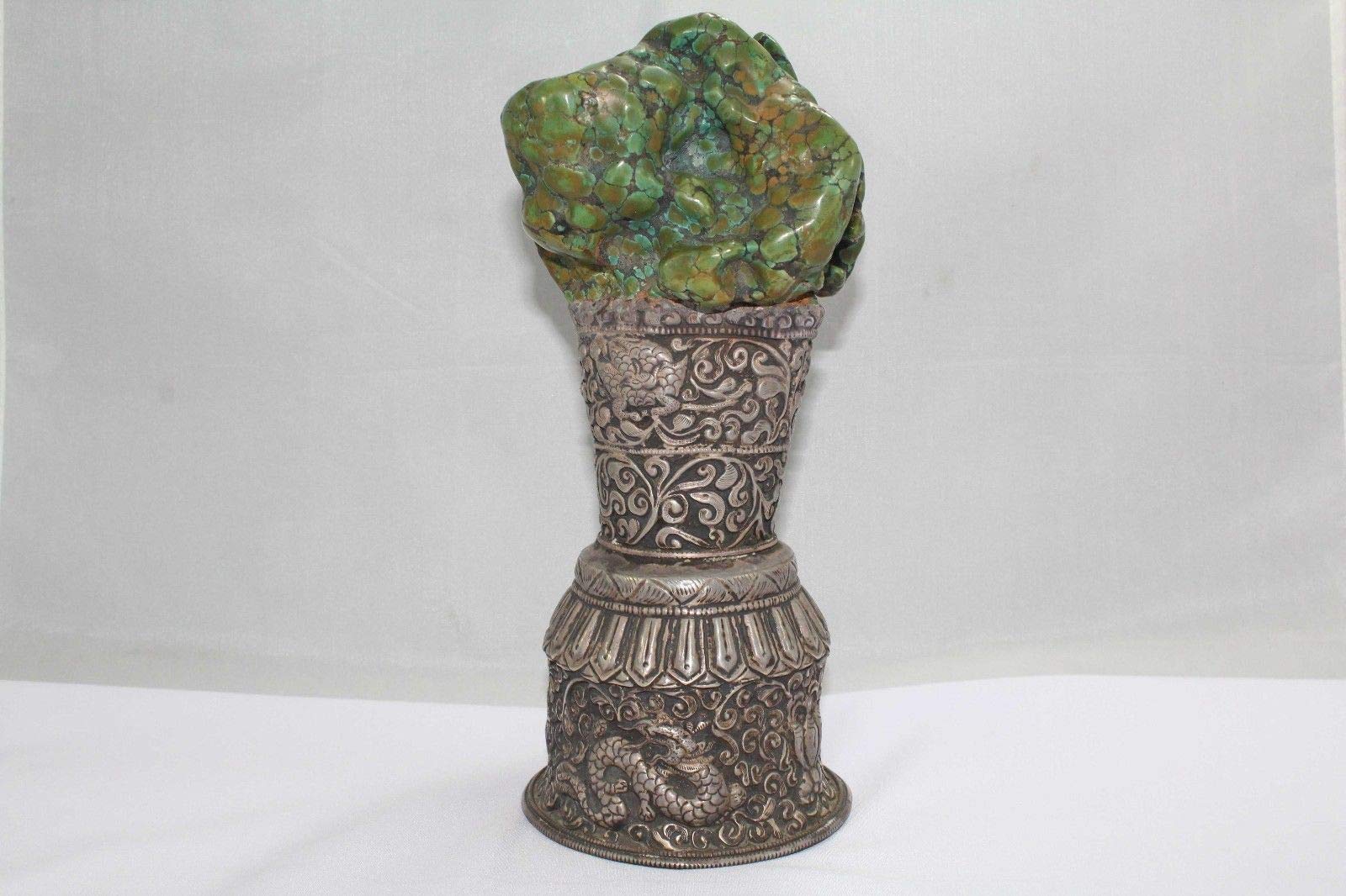 Rajasthan GemsRajasthan Gems Antique Tibet Tibetan Silver Real Blue Turquoise Gemstone Buddhist Temple Stamp