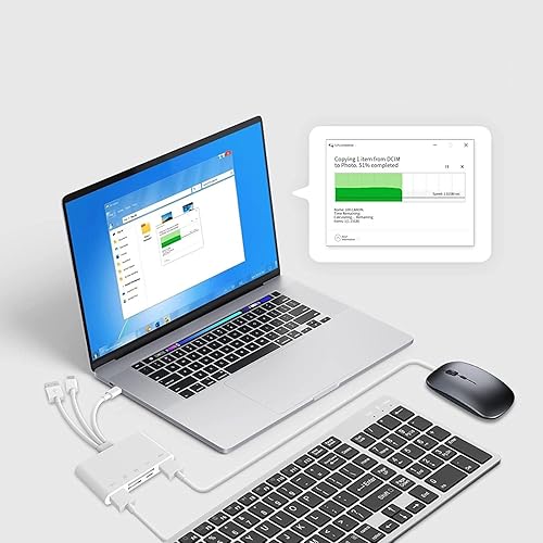 Miniatura 5 de Certificado MFi de Apple Lector de tarjetas de memoria 5 en 1, adaptador USB OTG para iPhoneiPad y lector de tarjetas SD, dispositivos USB C y USB A