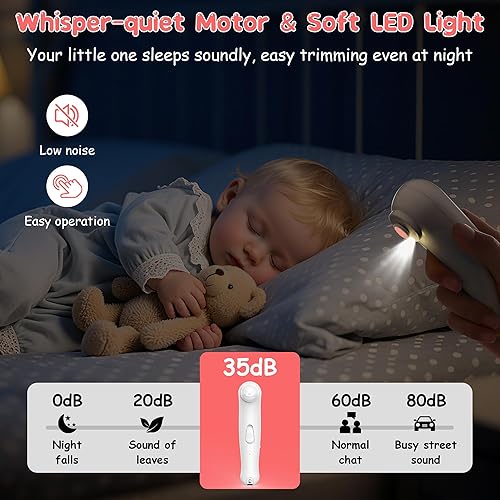 Miniatura 4 de Cortador de uñas eléctrico para bebés, kit de lima de uñas seguro para recién nacidos, niños pequeños o adultos, cuidado de uñas de los pies, con