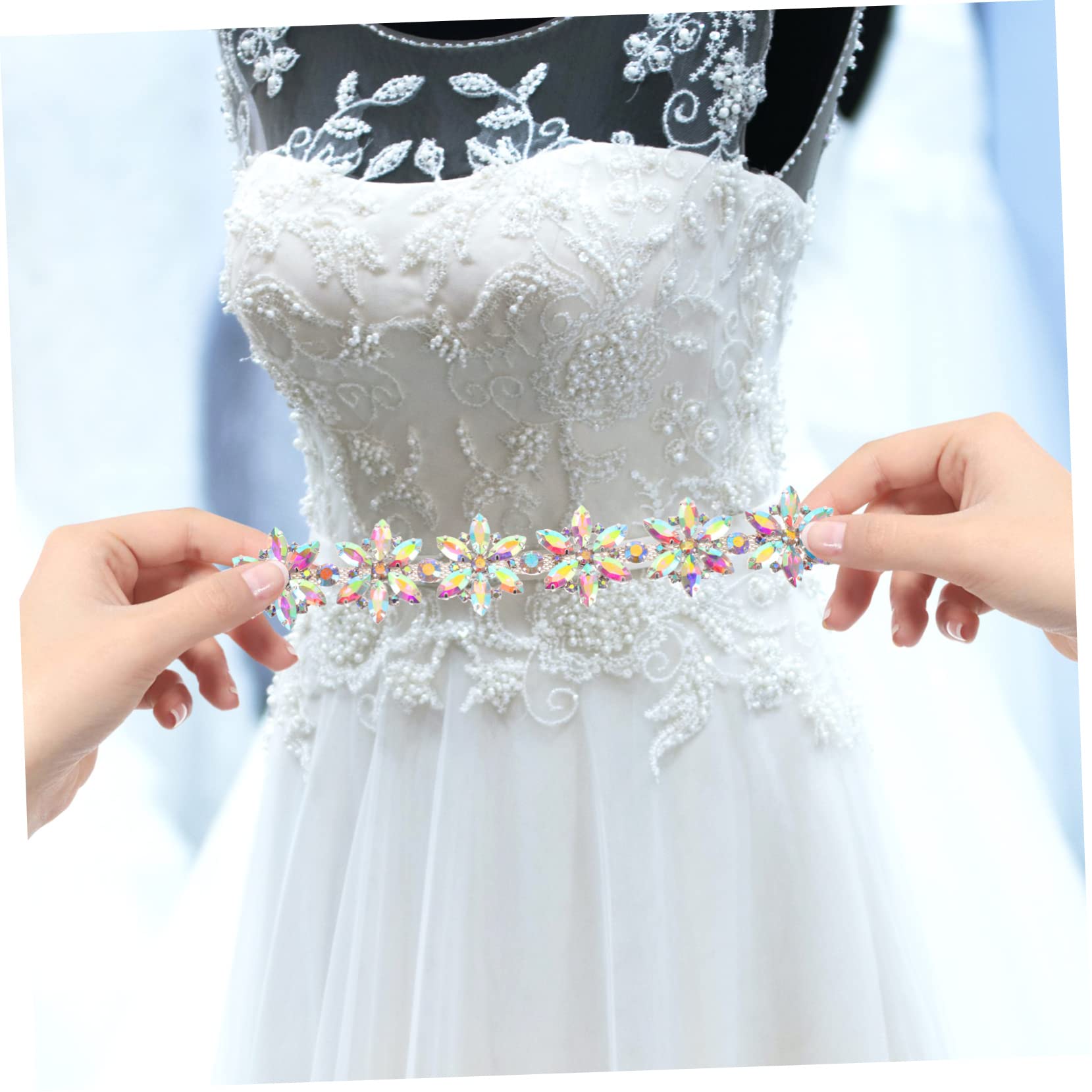 STOBOK 3 Stücke Strass Applikation Hochzeit Schärpe Gürtel Applikation Floral Design Patch Für Brautkleid