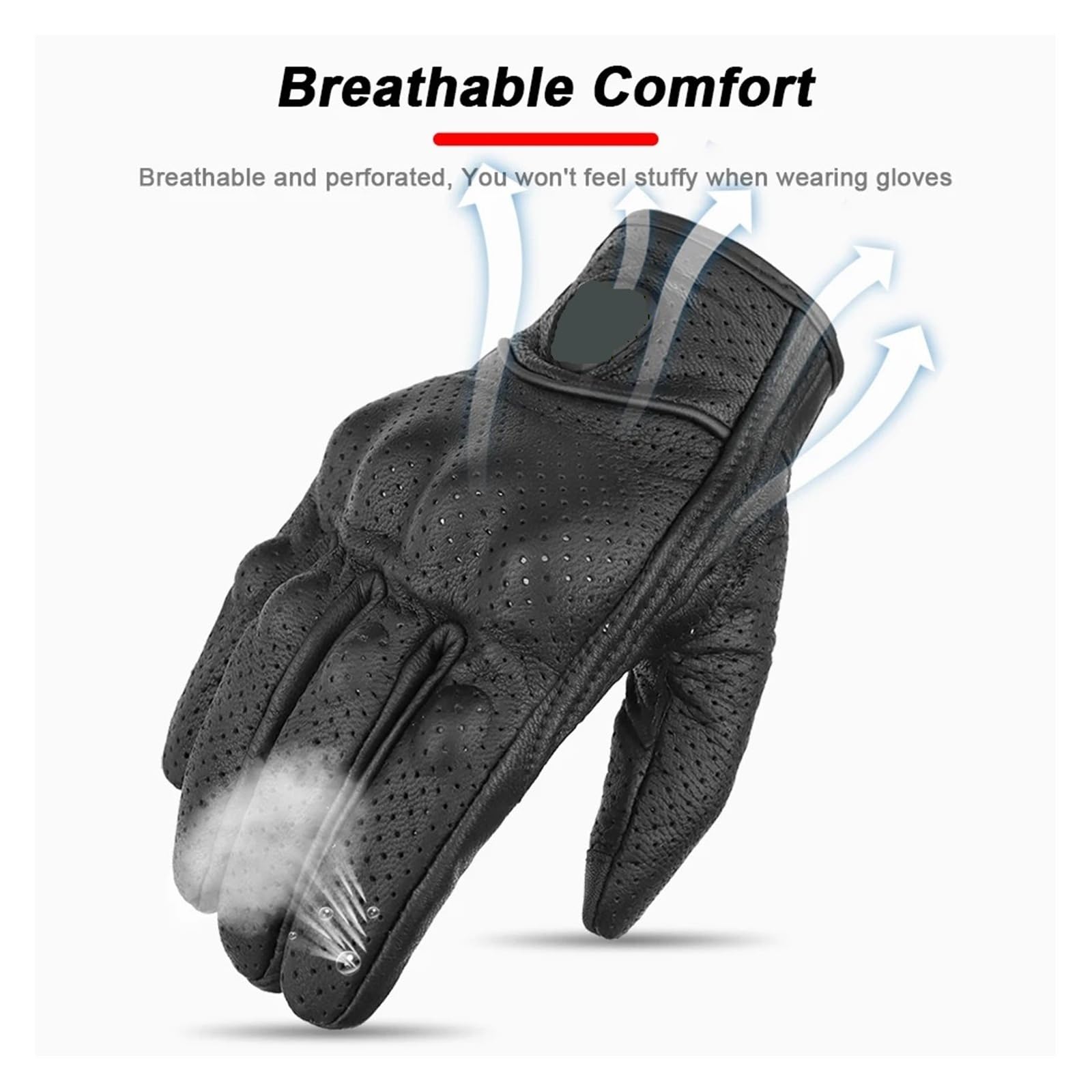 Generico Guantes de moto perforados hombre mujer verano transpirables