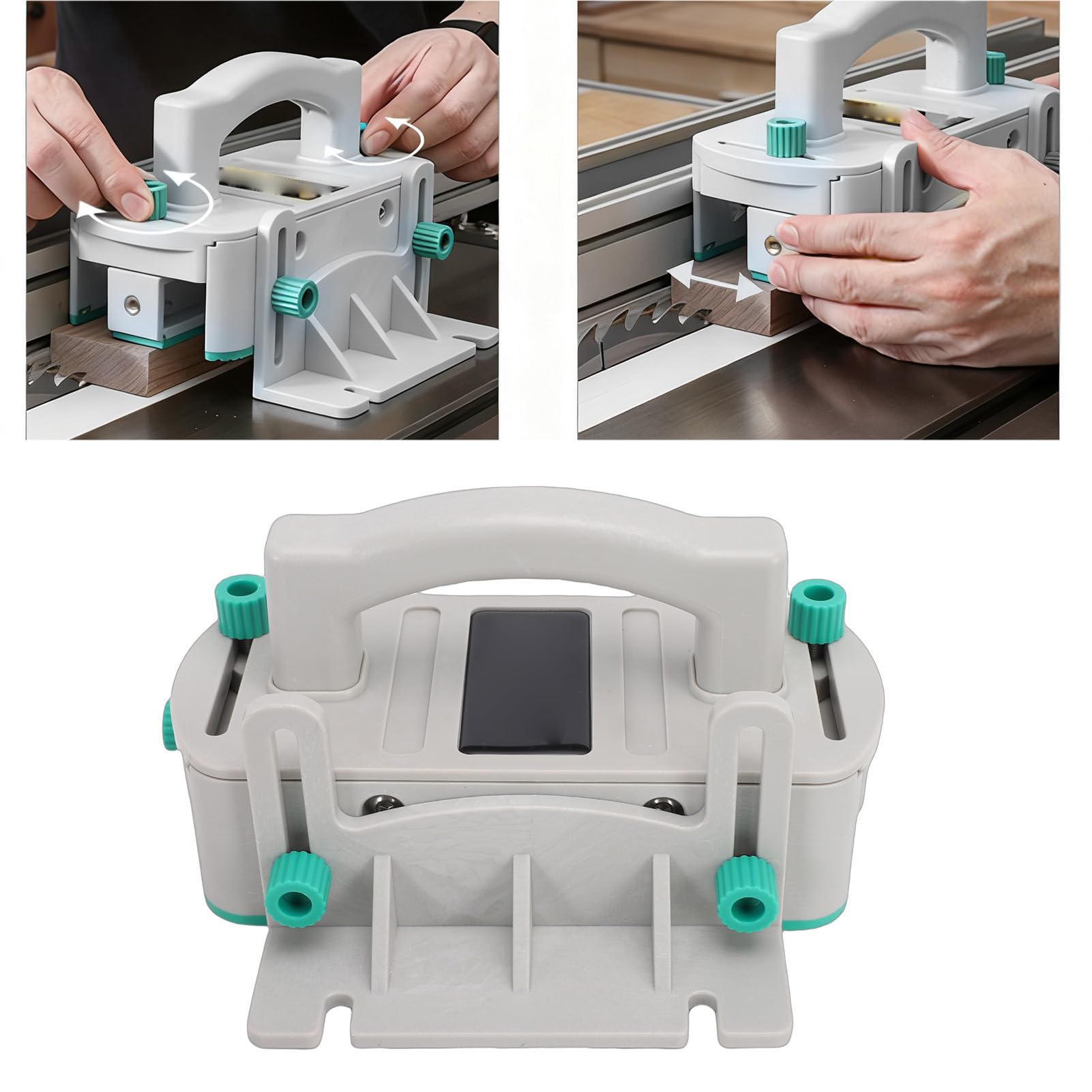 Generic Bloque de Empuje 3D Ajustable para Sierras de Mesa, Mesas de Fresado Sierras de Cinta y Ensambladoras con Kit SafeRip para Seguridad y Control en la Carpintería