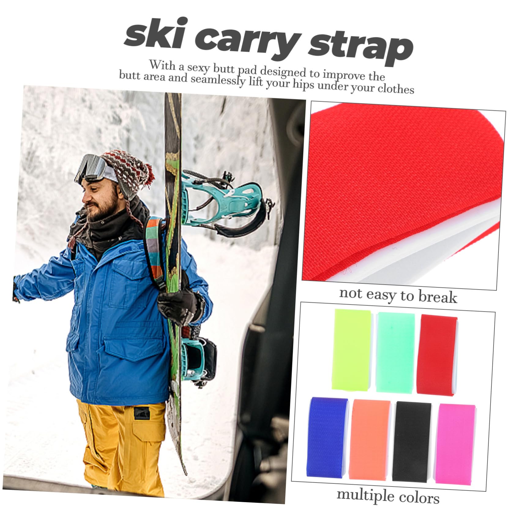 INOOMP 28pezzi Cinghie Fissaggio per Snowboard Regolabili e Resistenti Accessorio per Trasporto Attrezzatura Sportiva Protezione per Sci e Snowboard Durante Trasporto