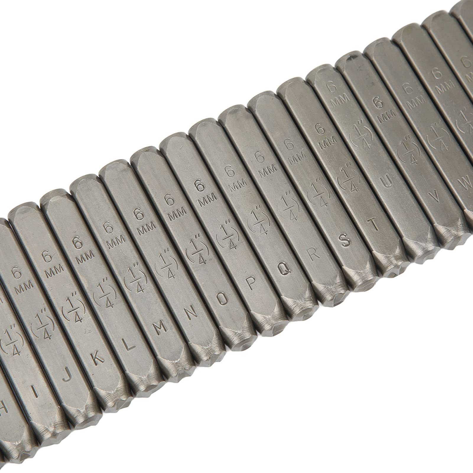 Juego de punzones de letras, 27 letras, juego de sellos de letras de metal de acero con alto contenido de carbono de alta resistencia para obras de arte de joyería (6mm)