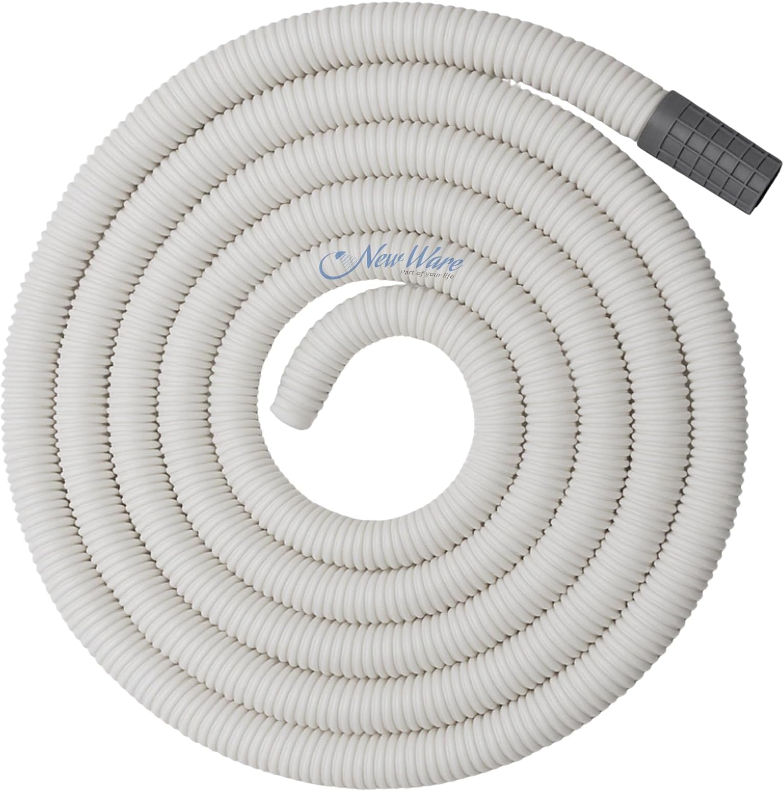 10 Foot (3 Meter) Semi-Automatic Washing Machine Inlet Pipe - Heavy Duty PVC Water Inflow Extension Hose for Twin Tub Washers (White, Pack of 1)