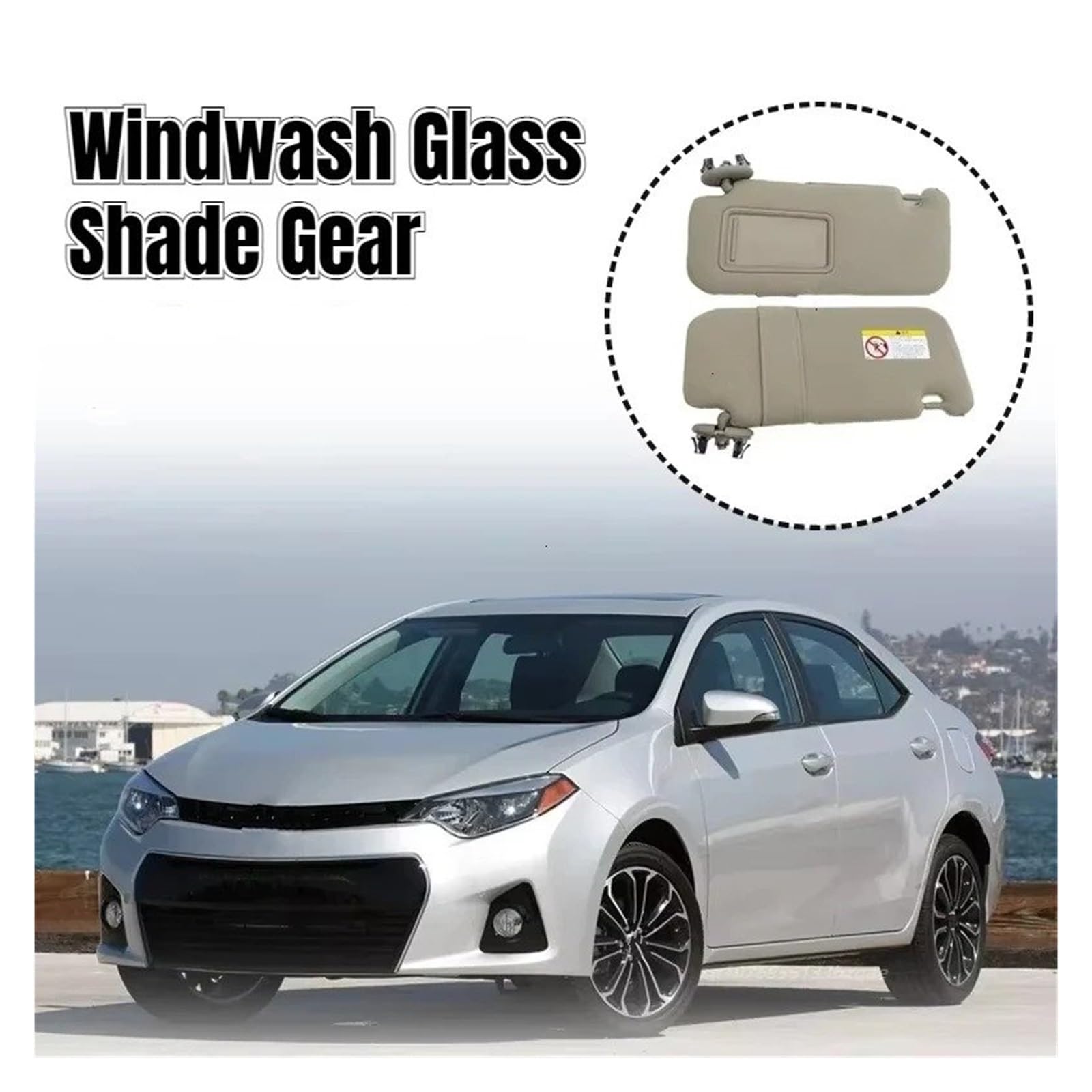 Pare-soleil Intérieur Avec Miroir Pour Toyota Auris/Corolla 2007-2013 – Gris Ou Beige – Côte Conducteur Ou Passager