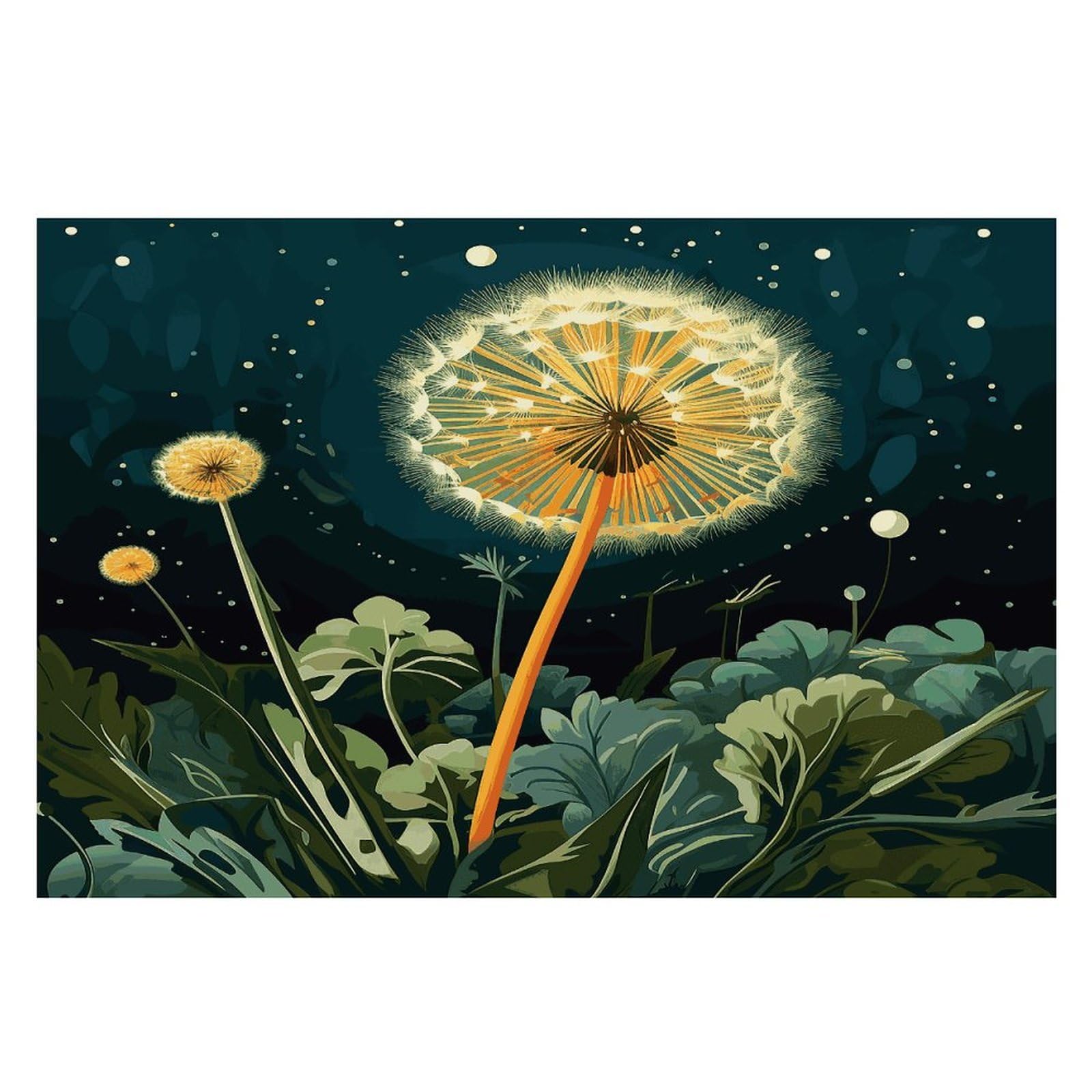 Placemats Placemats Dandelions at Night Placement Mats for Dining Table Place Mats Suitable for Personal Dining Tables Dinner Parties BBQ Weddings