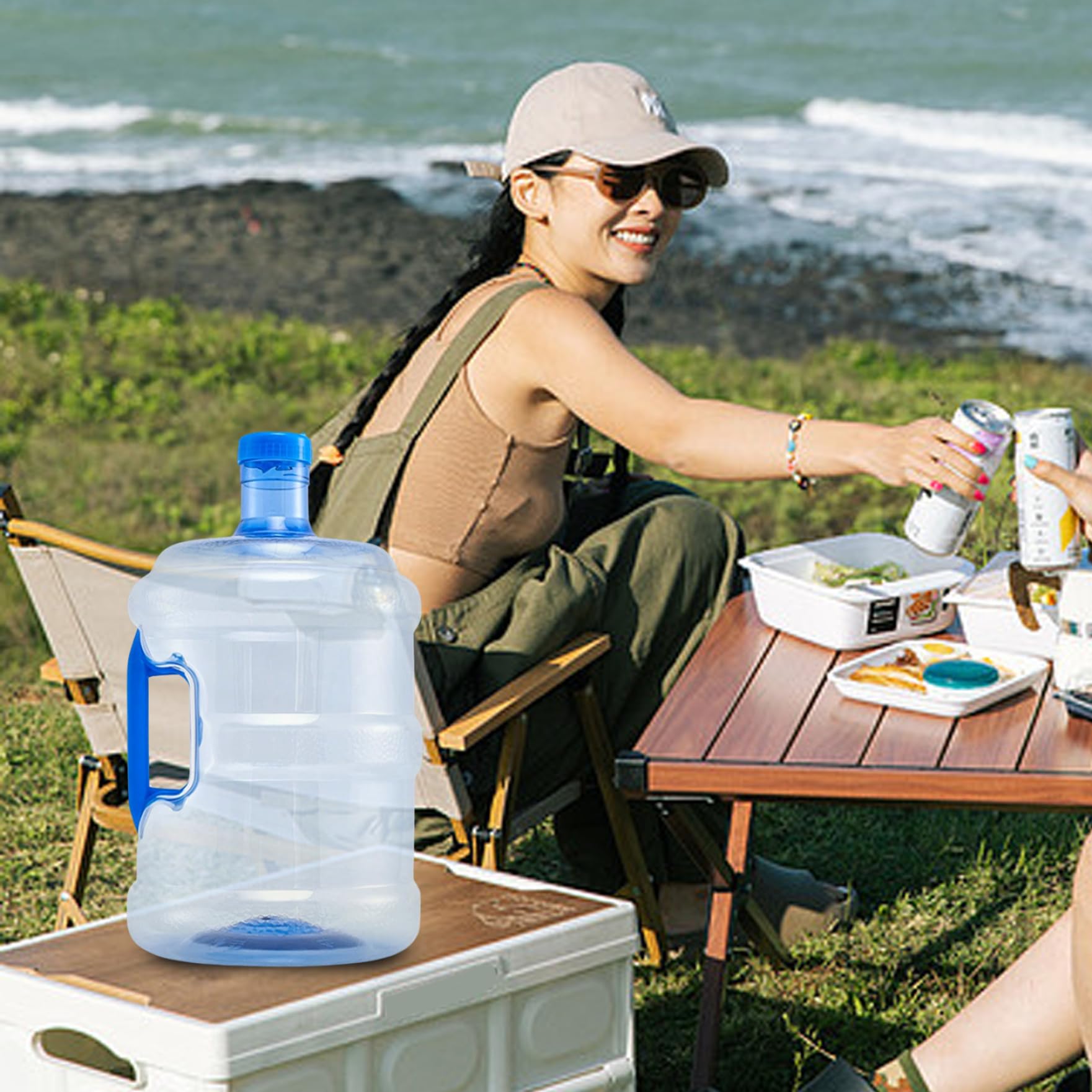 8Pcs 0.6L Carafes D'Eau En Plastique Avec Couvercles à Languettes