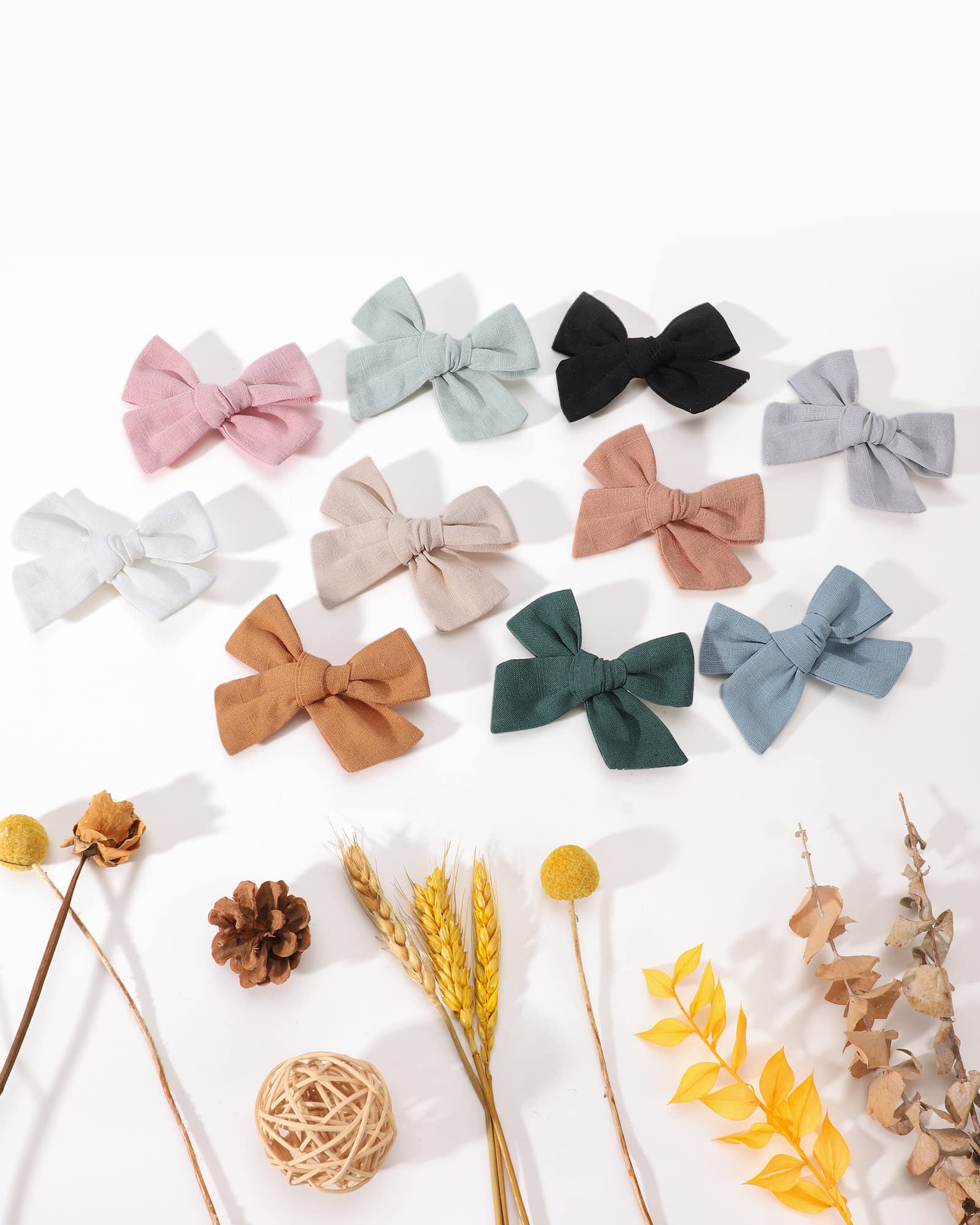 Jollybows 20pzas Lazos Pelo Niña, 8,9cm Lazos de Coletas Completamente Forrados Pinza Accesorios para Cabello para Niños Pequeñas Niñas