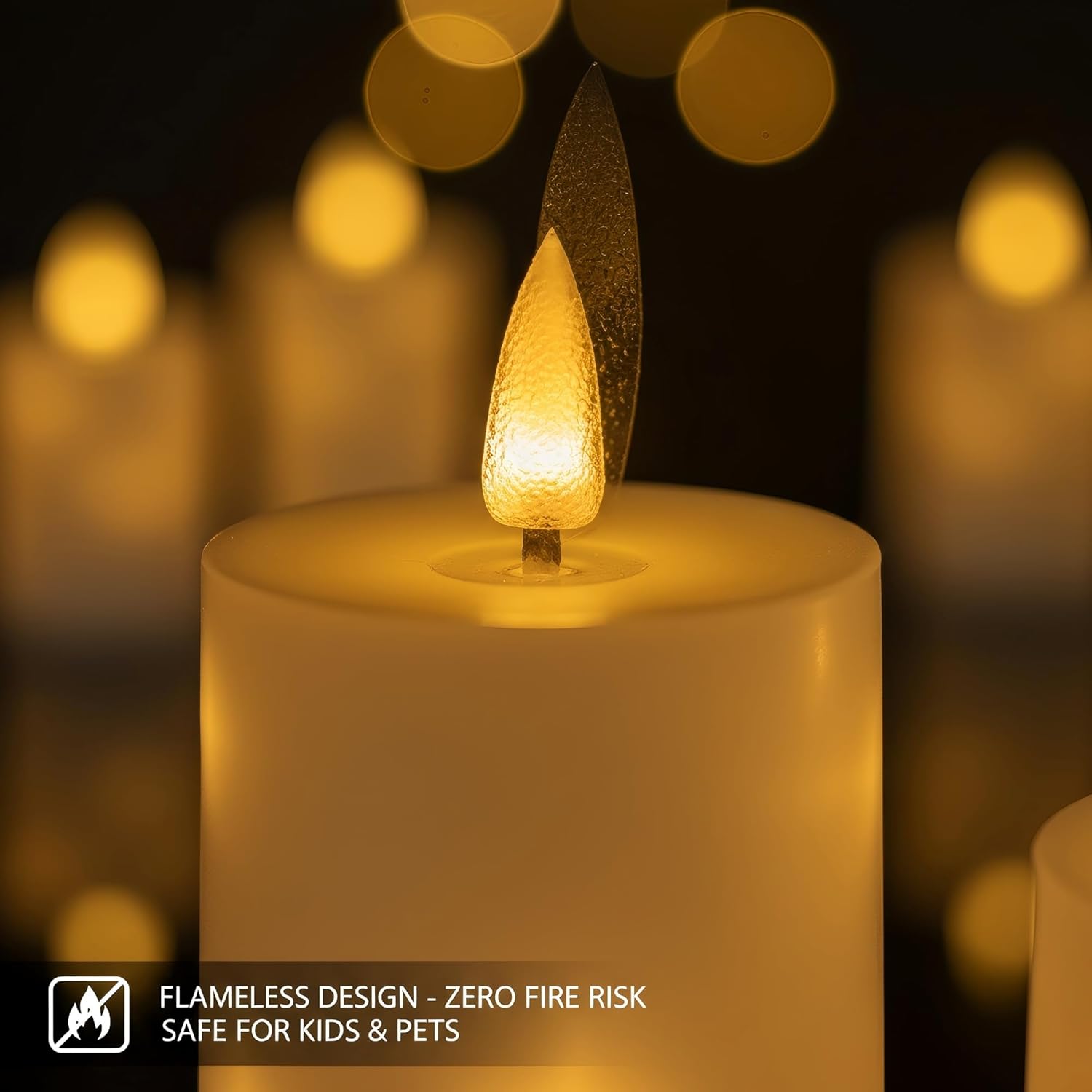 Flameless LED Candles with Timer, 5 Pack Flickering Candles with Embedded Star String Lights, Battery Operated Acrylic Pillar Candles for Home Wedding Festival Bedroom Living Room Decor