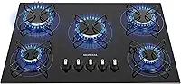 Cooktop a Gás, 5 Bocas, Mondial, Preto/Inox, Bivolt - CTG-02
