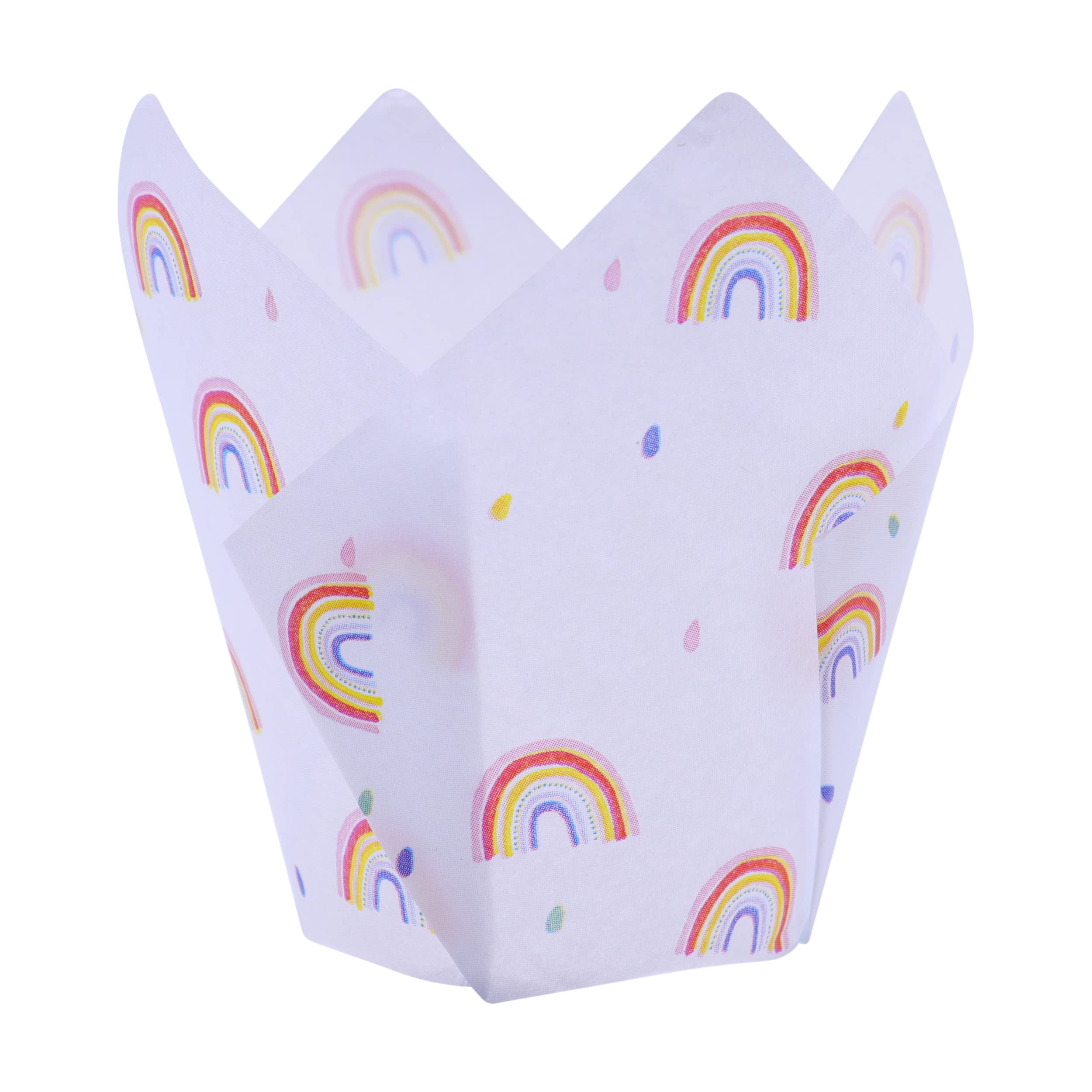 24 PME Tulip-Shaped Muffin Cases, Rainbows