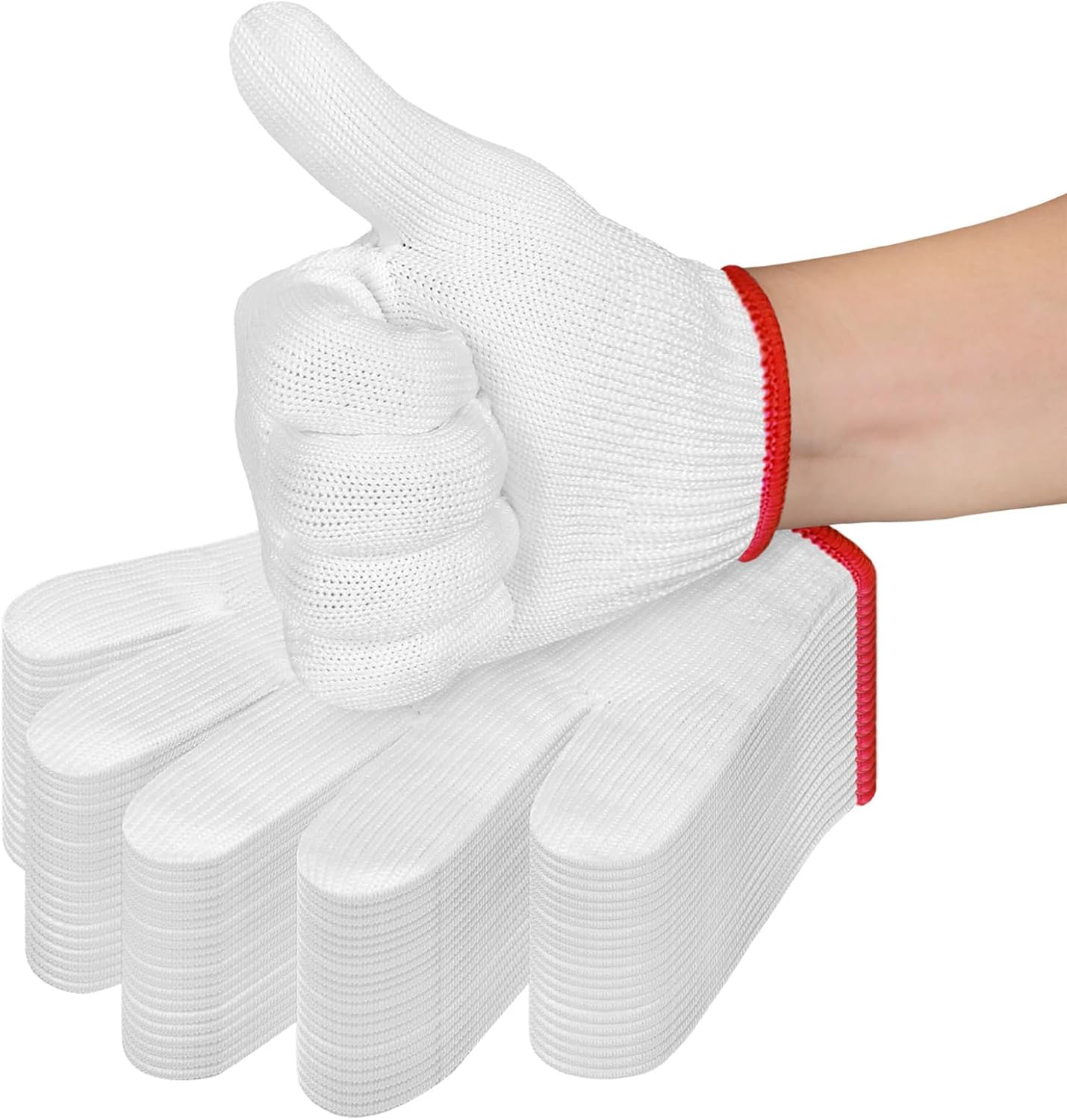 男女兼用 ホワイト コットン ポリエステル ニット 手袋 ガーデニング 倉庫 調理 作業に適用 12/24/36/ペア