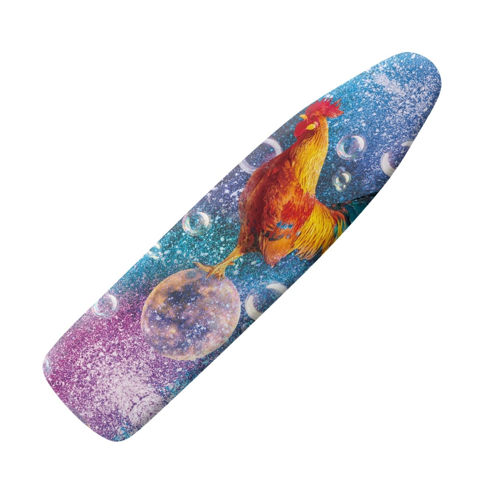 Wanyint Galaxy Chicken Print Ironing Board Cover Standard Size 16x55 Padded Ironing Board Covers and Hook & Loop Fastener Strap