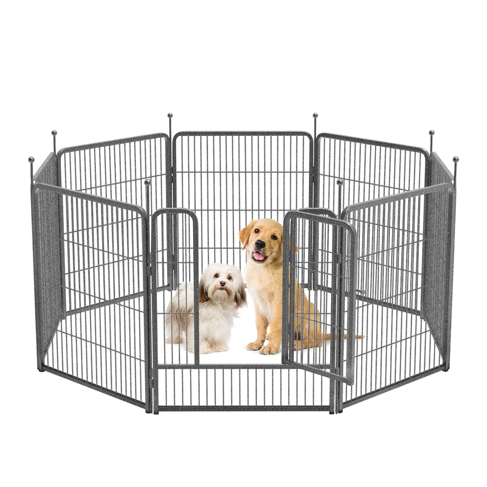 MorScan Pet Playpen, 32" Height8 Panels Outdoor Dog Fence Heavy Duty