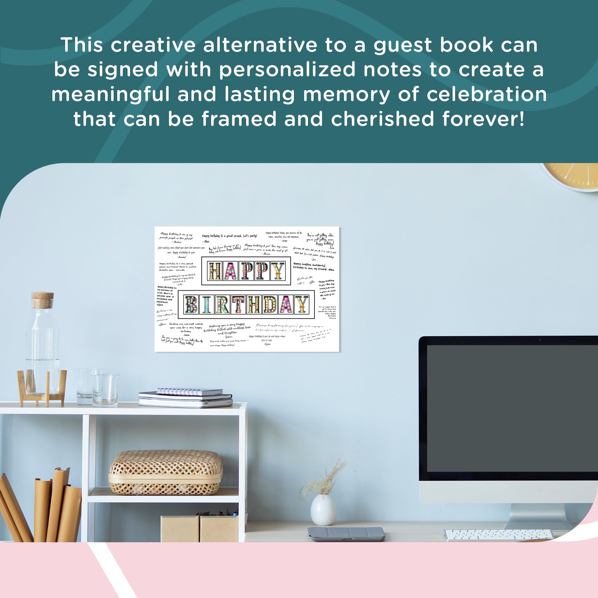Rose Gold Retirement Party Decorations, Happy Retirement Guest Book Alternative