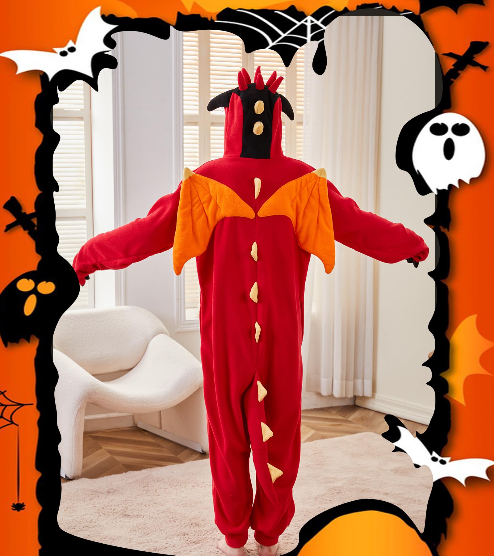 Pijama enterizo de dragón para adultos, disfraz de Halloween, ropa de dormir de una pieza