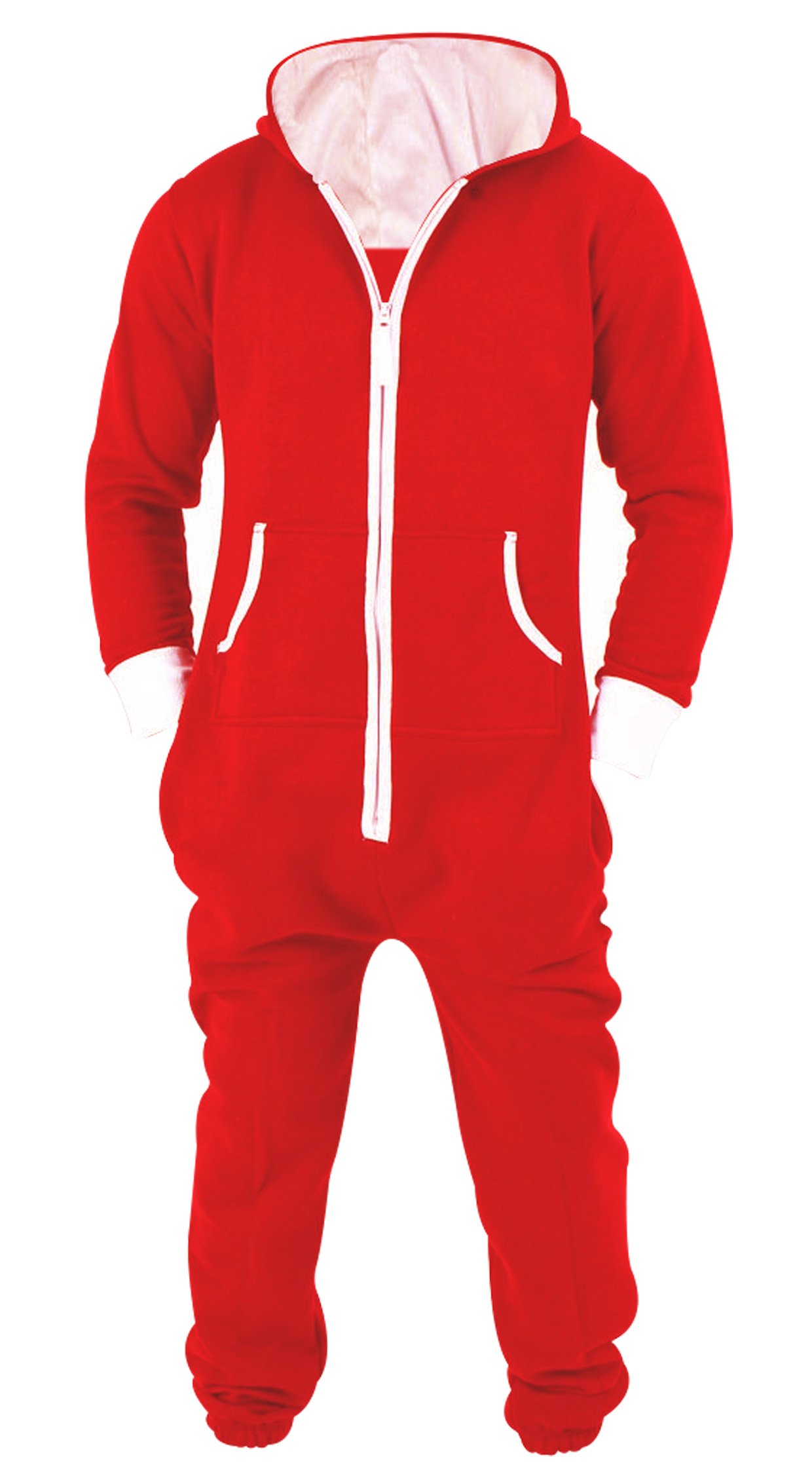Mens Jumpsuit Non Footed Pajama Unisex One Piece Playsuit Adult Onesie With  Hood