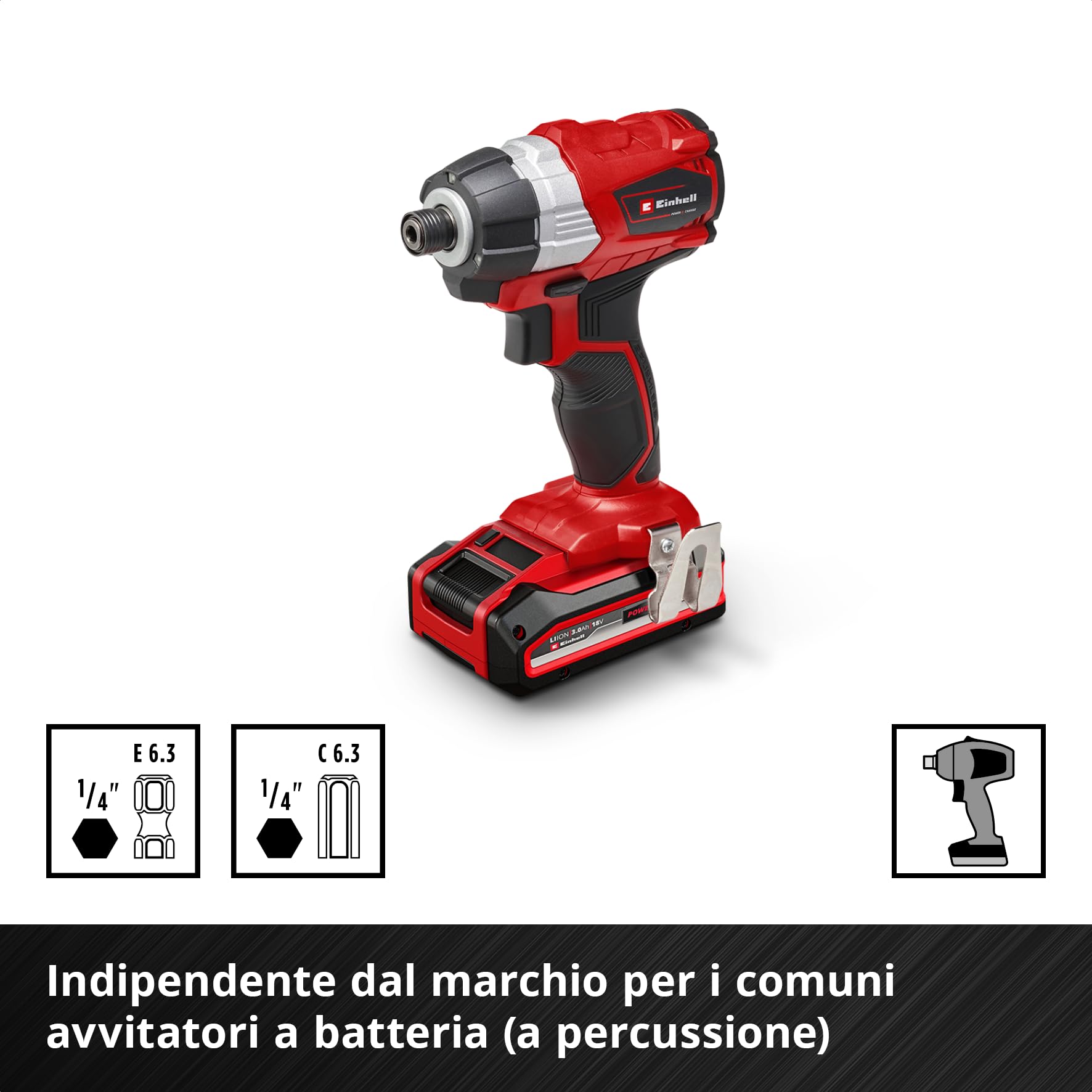 Set di punte a percussione originale Einhell M-CASE da 38 pezzi (punte da 25 mm, punte da 50 mm, punte da 90 mm, bussole esagonali, portapunte da 60 mm incl. scatola di custodia)