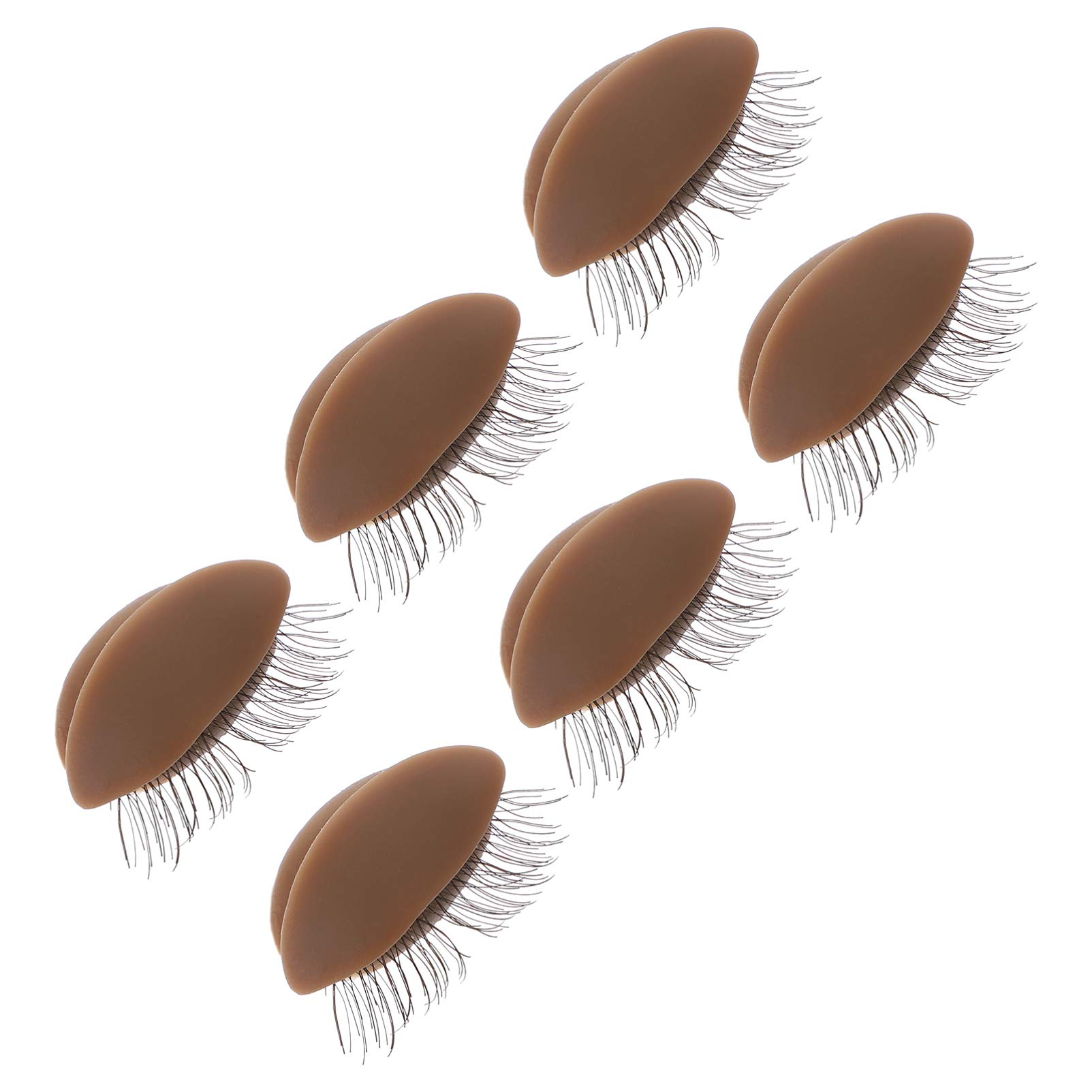 SOESFOUFU 3-piece Set Lash Replacement Eyelids Makeup Practice Kit for Mannequin Head Realistic Skin Feel Easy to Clean Reusable Includes 3 Pairs