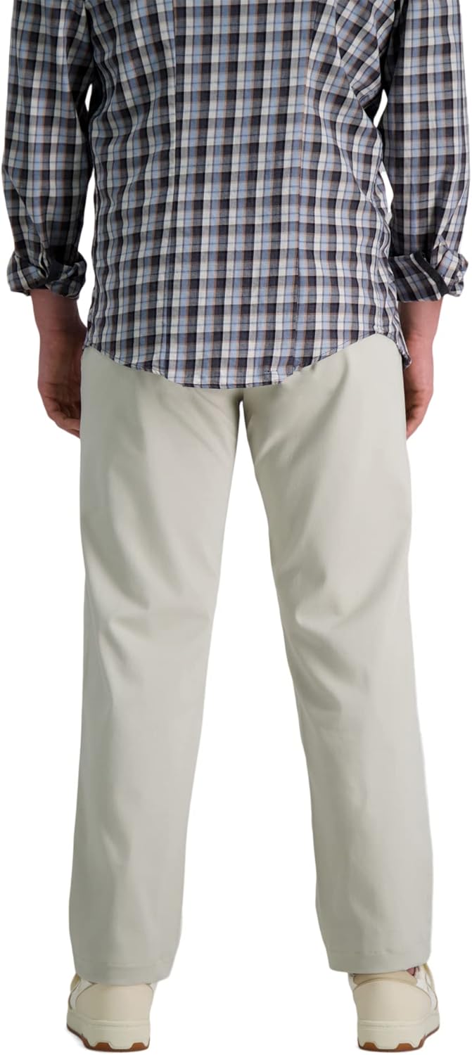 Haggar Men's Life Khaki Comfort Flat Front Slim Fit Chino Pant