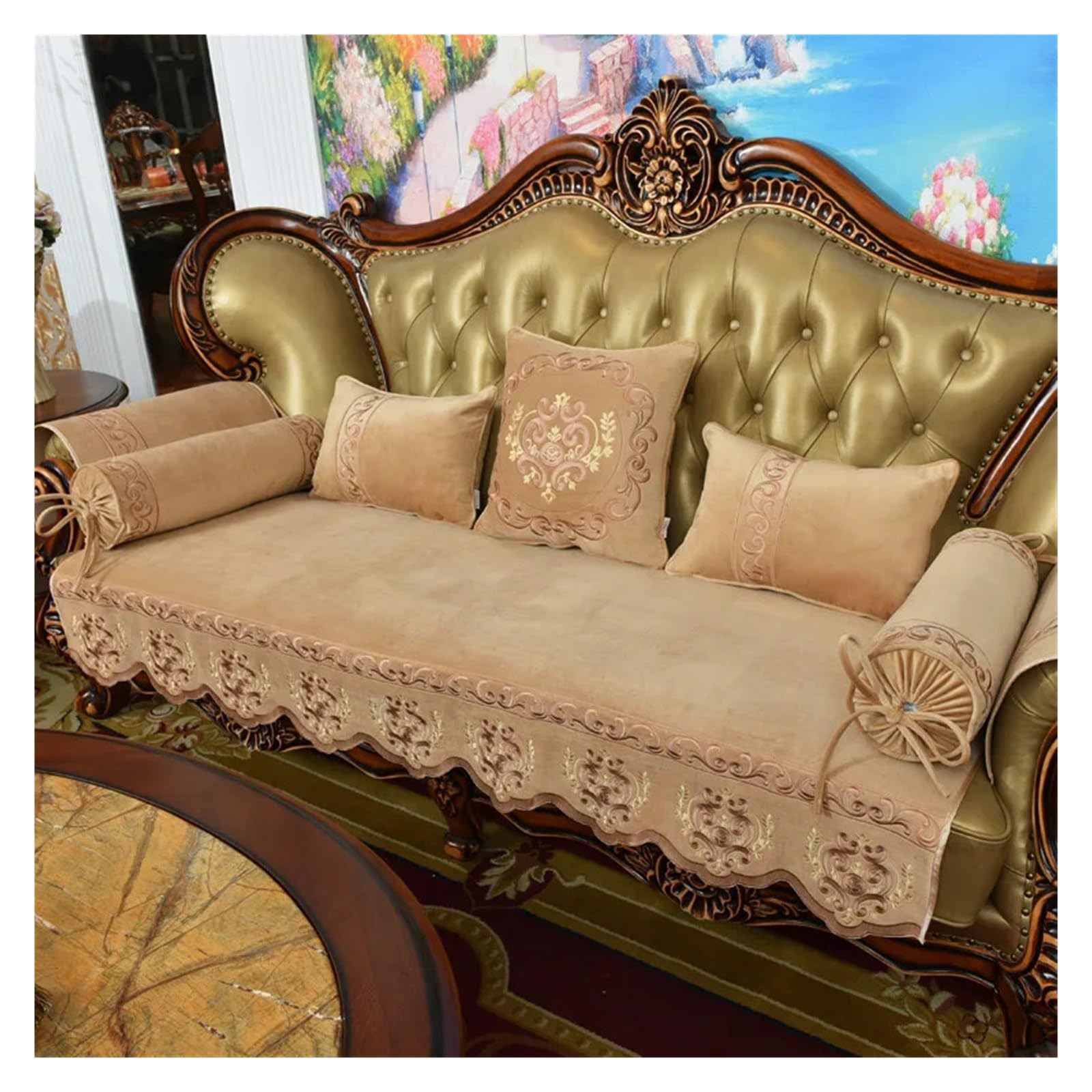 GCYEIDMA Vintage Sofa Cover Sofa Cover Armchair Towel Universal Couch Furniture Protector Slipcover(Beige,80x180cm)