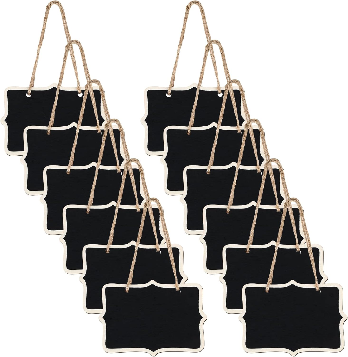 PROUSKY Mini Chalkboard Signs, 12 Pieces Chalkboard Tags Hanging Wooden