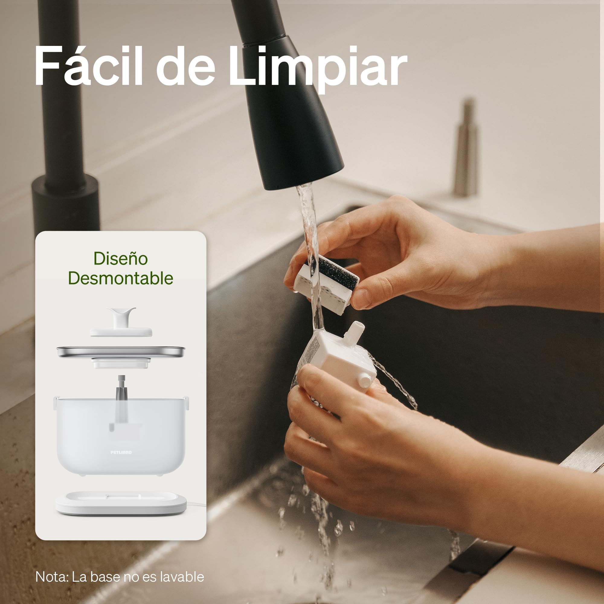 PETLIBRO - Fuente de Agua para Gatos con Bomba inalámbrica n.º 1 de Acero Inoxidable Dockstream – Limpieza fácil, 23 DB – Ultra silenciosa – Dos Modos de Consumo, Libre de BPA – 2,5 l