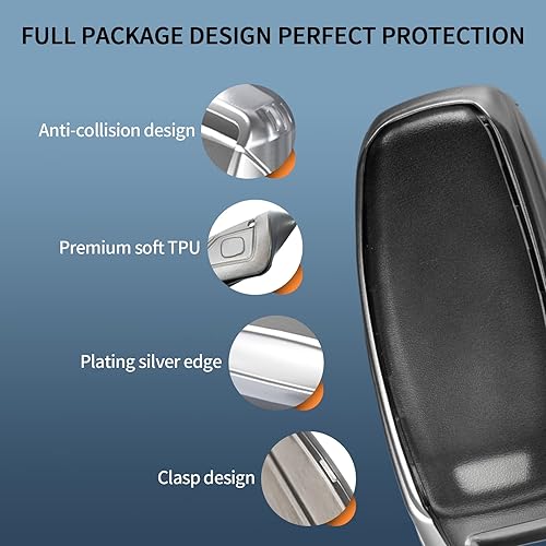 Miniatura 3 de TANGSEN Funda inteligente para llavero compatible con Audi A3 A6 A7 A8 E-Tron S3 S6 RS6 S7 RS7 Q7 SQ7 Q8 SQ8 3 4 botones entrada sin llave remoto