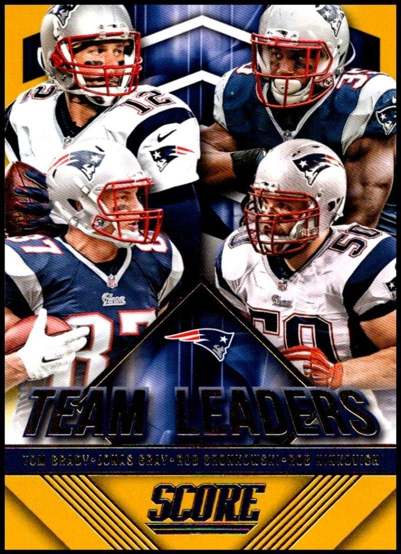 2015 Panini Score Team Leaders Gold #1 Jonas Gray/Tom Brady/Rob Gronkowski/Rob Ninkovich Patriots Football Card NM-MT