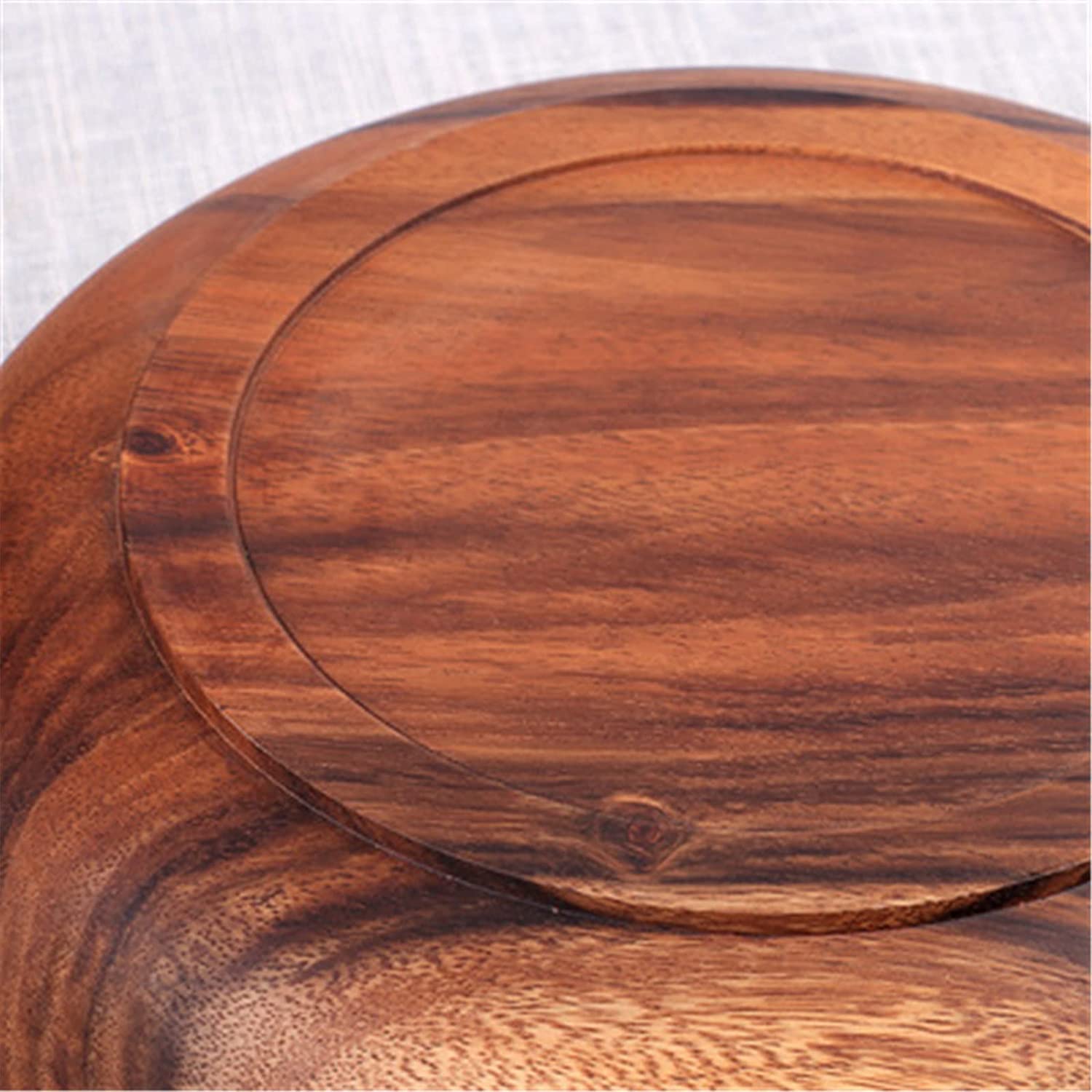 Fruitero de madera, Ensaladera de frutas madera acacia, plato for servir, 30x8cm(Select Size Name)