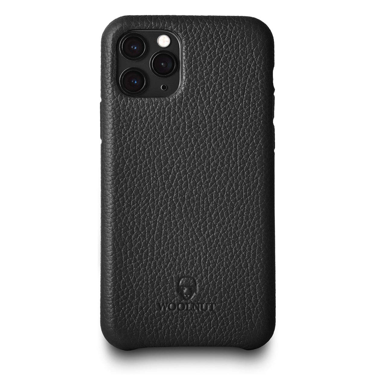 Housse iPhone 11 Pro Woolnut en cuir véritable noir chic