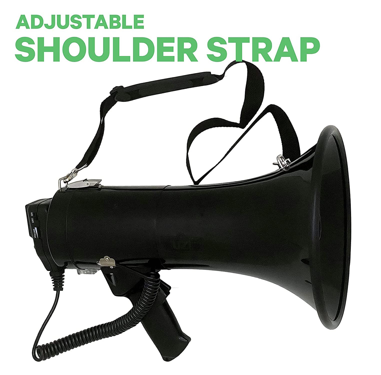 Buy UZI Loud Bullhorn Megaphone with Recording and Repeat Playback, 50