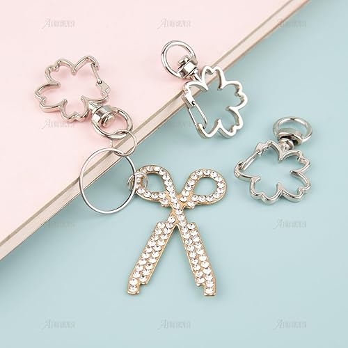 Miniatura 5 de AUEAR, Llavero con clip de resorte de metal para bricolaje, hebilla colgante y accesorios de bolsa, llavero creativo (paquete de 50, diseño en forma