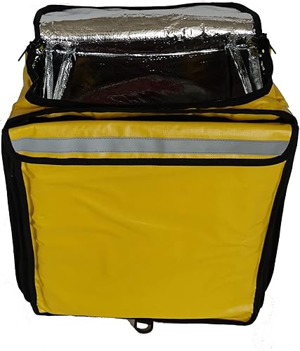 Miniatura 7 de PK-GV: Mochilas extensibles para entrega de alimentos, Bolsas flexibles para llevar pizza, Mochilas de entrega con portavasos, amarillo