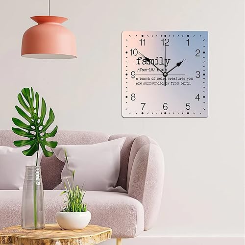 Miniatura 10 de Zyadsinoudor Reloj de PVC con definición de pedos, sin marco, citas positivas, tipografía, arte de pared, cuadrado de 12 pulgadas, silencioso, sin