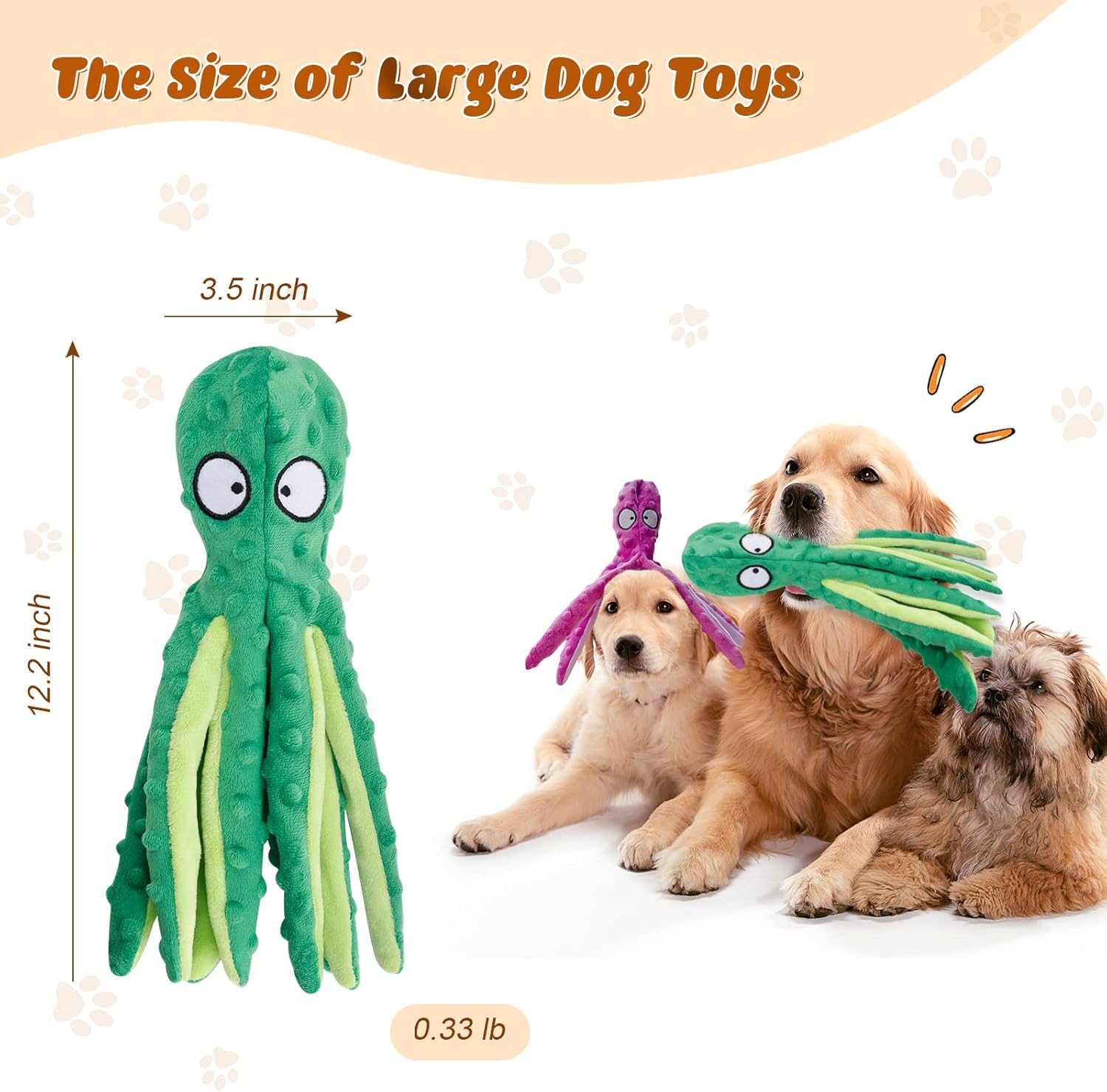 Ultimate Fun: 3 Pack Squeaky Dog Toys for All Sizes!