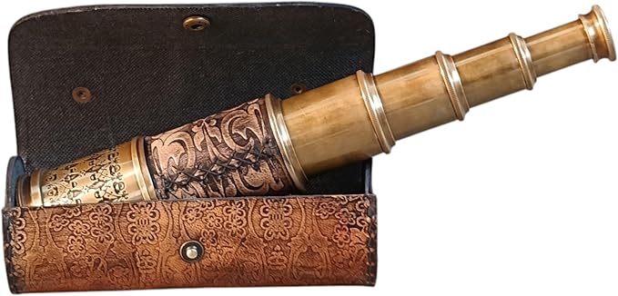 Telescopio Monocular Antiguo de Latón Plegable - 15x Aumentos miniatura 8
