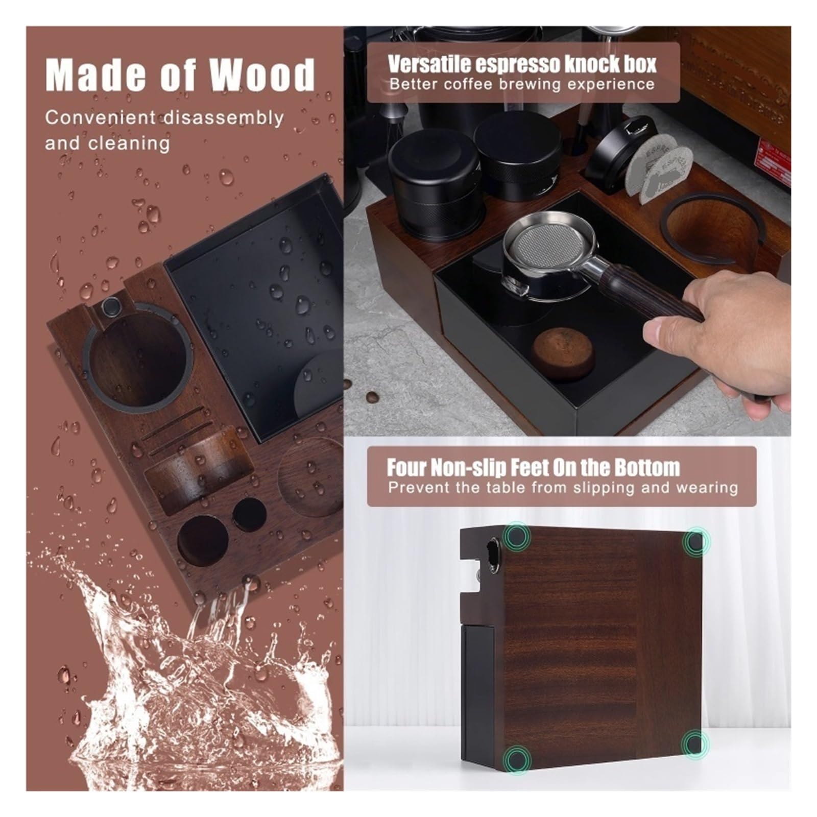 Caja De Golpe De Café Expreso, Compatible Con IKAPE V5, Caja Organizadora De Café for Portafiltro Distribuidor De Manipulación Y Almacenamiento De Barista Con Pantalla Puck