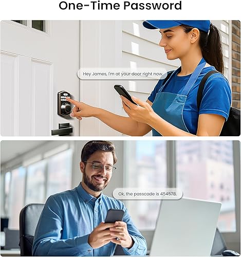 Miniatura 7 de Veise Cerradura de puerta de huellas dactilares, cerradura de puerta de entrada sin llave, cerrojo electrónico con llaves, cerraduras inteligentes