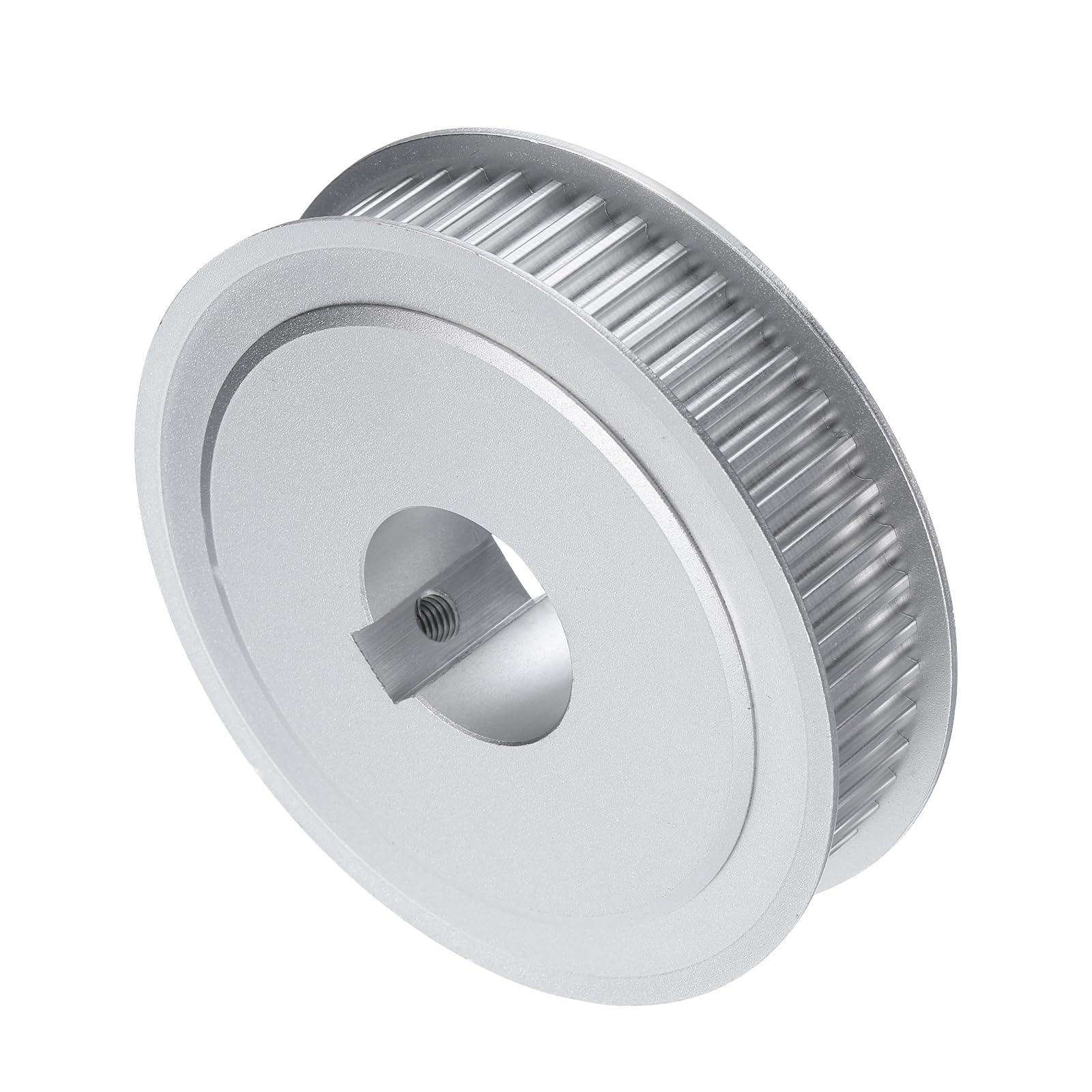 uxcell Polea de correa dentada 5M-50T-1B de 1 pulgada de diámetro, rueda síncrona de aleación de aluminio de 50 dientes con chaveta, paso de 5 mm de dientes para correa de 15 mm de ancho