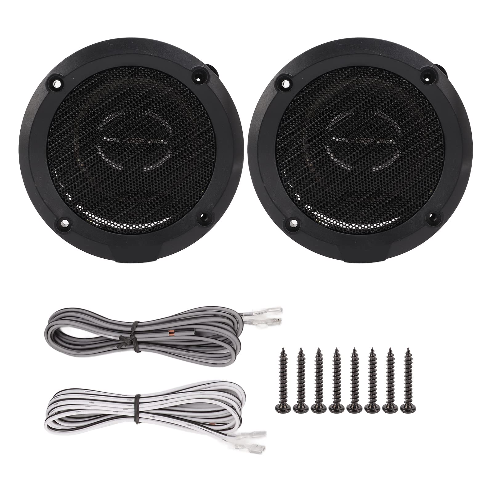 Kuuleyn Car Small Speaker, Car Audio Speakers, 2Pcs Car Audios Speaker ABS Metal Universal Dome Tweeter Flat High Frequency Response