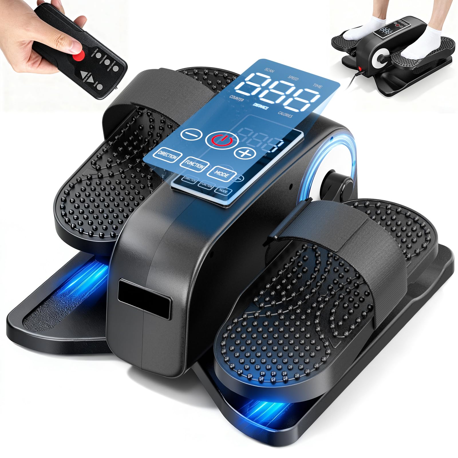 Under Desk Elliptical Machine, Electric Elliptical Leg Exerciser for Seniors Adults, Under Desk Pedal Trainer - 12 Speed, Easy to Use with Remote & Display, Compact & Simple Assembly for Home/Office-image-7