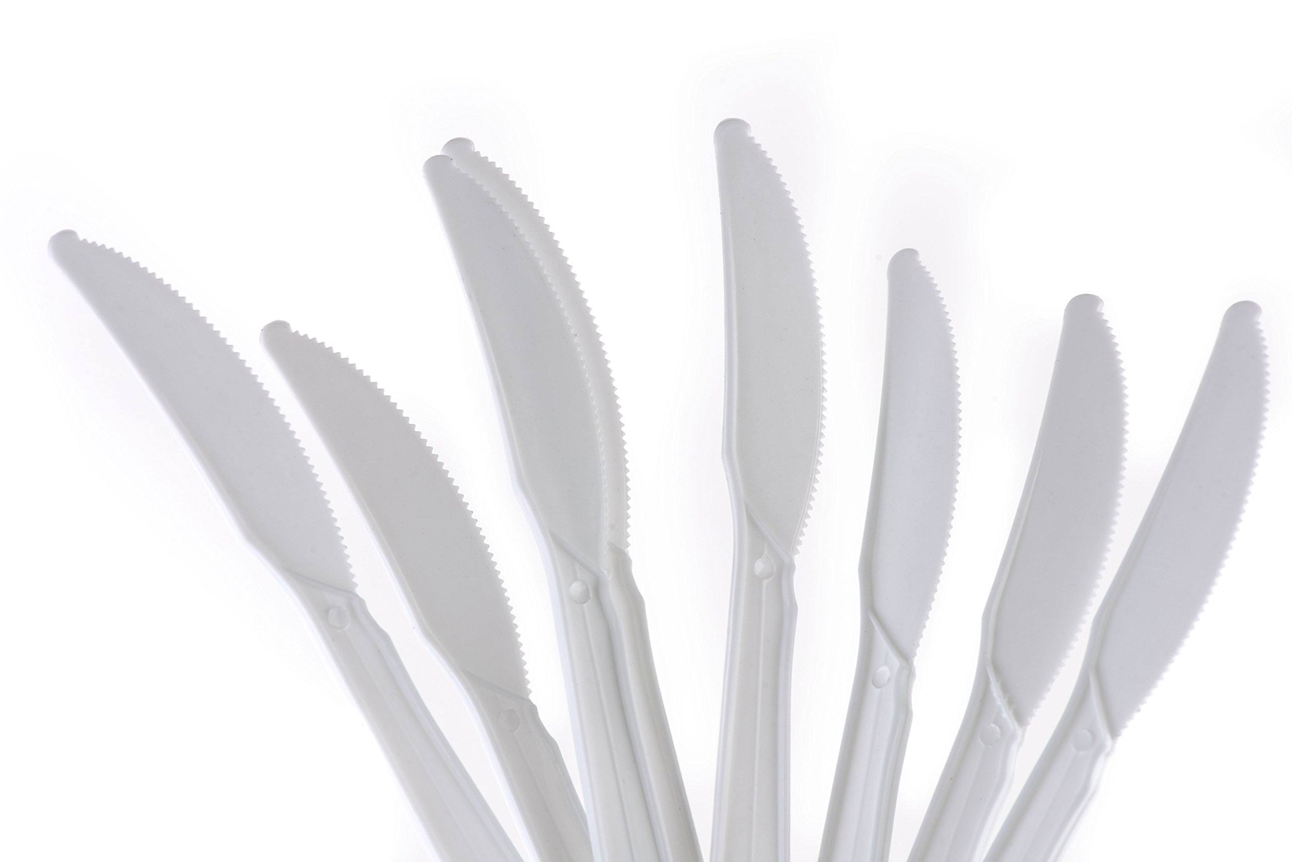 Disposable Plastic Cutlery Knives (400 Count) - Medium Weight White Disposable Plastic Knife - Great for Parties, Office, Lunch, Restaurants by EcoQuality