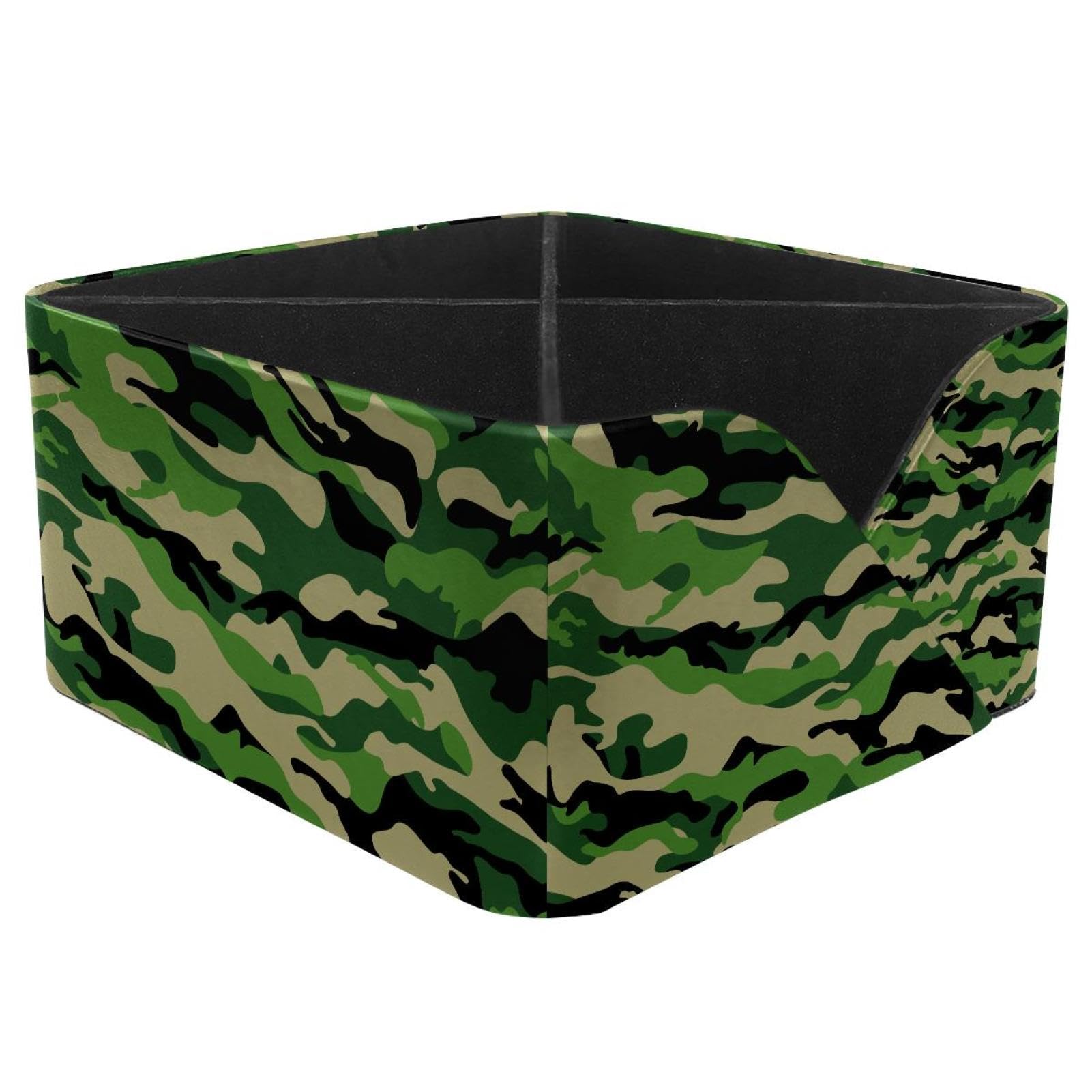 KengjuTesu Camouflage Desktop Organizer Pen Holder, Rectangular Pencil Cup for Office, Study and Makeup Stations