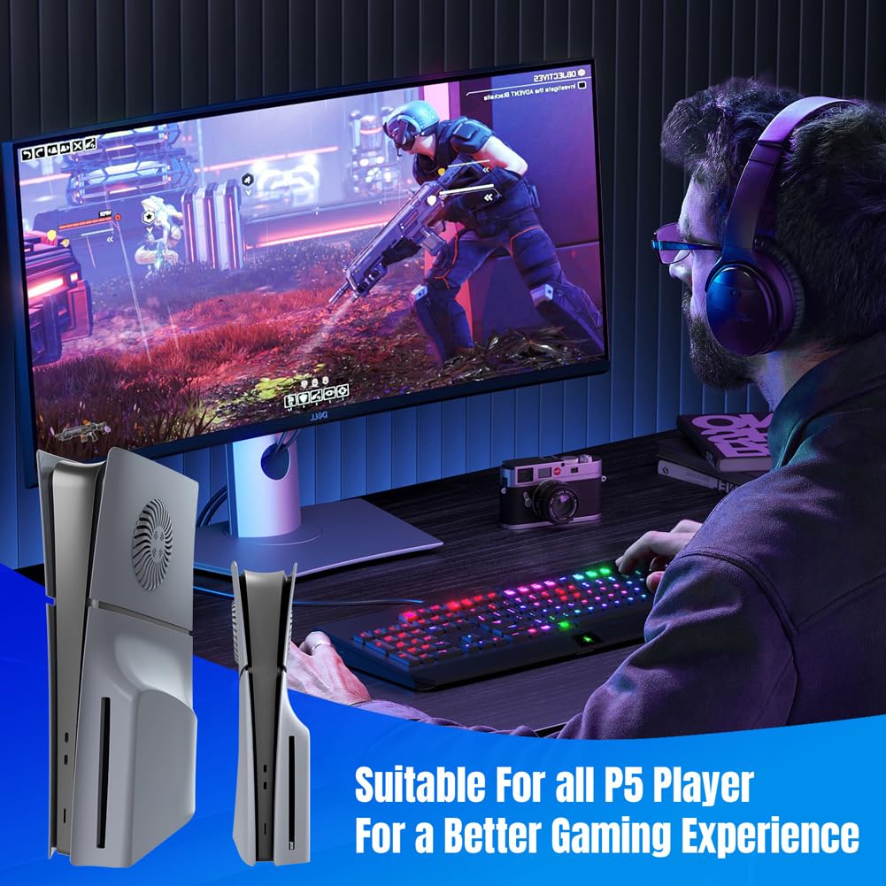 ABS Hard Shell Faceplate con sfiato di raffreddamento per PS5 Slim Disc/Digital Console per SLIM caso di sostituzione